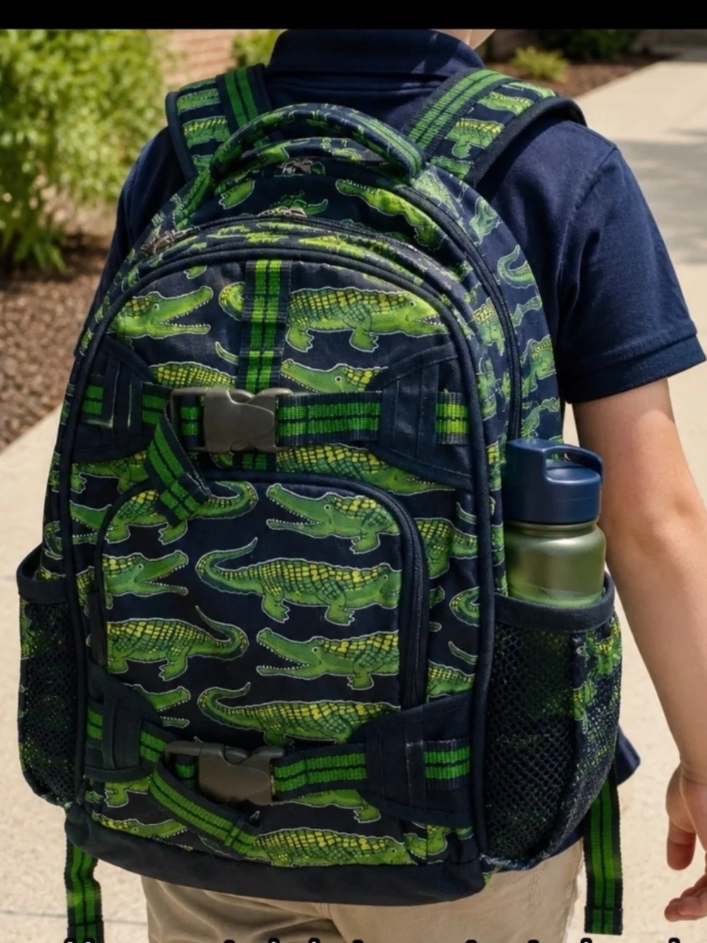POTTERY BARN KIDS Mackenzie Navy Alligator Small Backpack